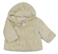 Smetanová koženková zateplená bunda s kapucí Primark