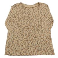 Pudrové kvietkovane tričko H&M