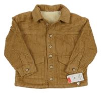 Nové - Béžová manšestrová zateplená bunda Nutmeg