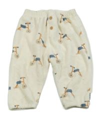 Smetanové plyšové kalhoty s odrážedly Hema