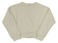 Smetanová oversize crop mikina Next