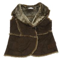 Čokoládová semišová zateplená vesta Rocha John Rocha