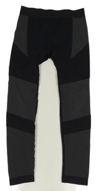 Čierno-sivé prúžkované spodné funkčné nohavice Crivit