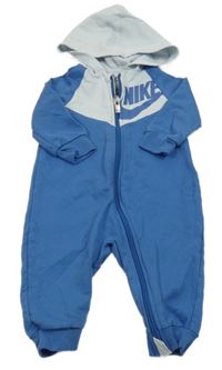 Modro-svetlomodrá tepláková kombinéza s logom a kapucňou Nike