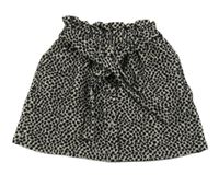 Béžovo-čierna vzorovaná sukňa s gombíky Zara