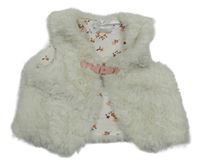 Smotanová kožušinová podšitá vesta