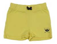 Žlté bavlnené kraťasy s lodičkou Lupilu