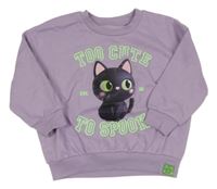 Levandulová oversize mikina s mačkou George