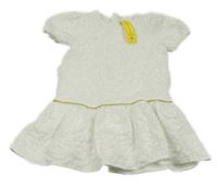 Nové - Biele vzorované šaty so zlatým proužkem Shein