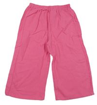 Fuchsiové plátenné palazzo nohavice Shein