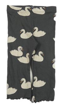 Sivé rebrované tepláky s labuťami  Primark