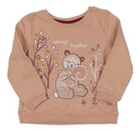 Svetloružová mikina s medvedíkom So Cute