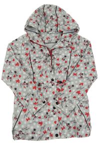 Šedá šusťáková jarní parka s Minnií a kapucí Disney