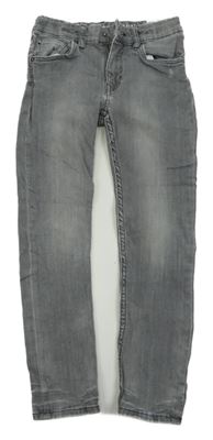 Sivé skinny fit rifle s vyšúchaním H&M
