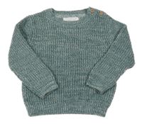 Zeleno-biely melírovaný sveter Primark