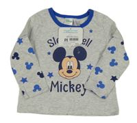 Nové - Šedo-modré pyžamové triko s Mickeym Disney