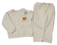 Nové - 2set - Smetanová  mikina s dýněmi + kalhoty F&F