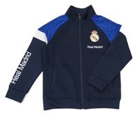 Tmavomodro-modro-bílá propínací fotbalová mikina Real Madrid