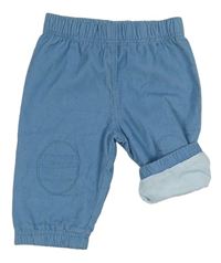 Modré menšestrové podšité nohavice M&S