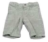 Čierno-sivo-biele kockované plátenné kraťasy Denim Co.