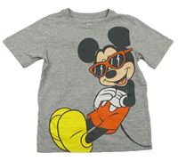 Šedé melírované tričko s Mickey Disney