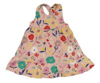 Svetloružové letné šaty s kvietkami Mothercare