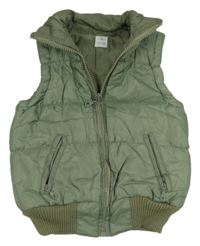Khaki prešívaná šušťáková zateplená vesta New Look