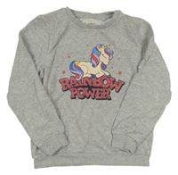 Sivá melírovaná mikina s jednorožcom C&A