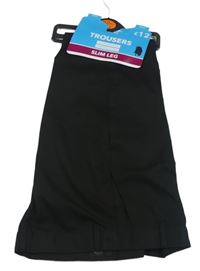 Nové - čierne slim leg slávnostné nohavice s pukmi George