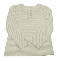 Smetanovo-zlaté pruhované tričko s volánikmi George