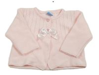 Svetloružový pletený prepínaci sveter s mašlou a vzorom SARDON