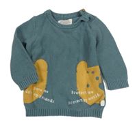 Břidlicový sveter so zvieratkami a nápismi F&F