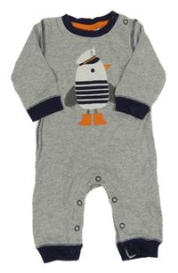 Šedo-tmavomodrý melírovaný overal s rackem F&F