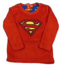 Červená plyšová pyžamová mikina so znakem Supermana Rebel