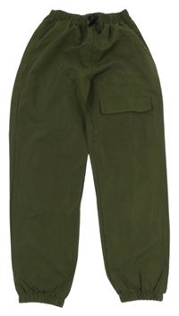 Khaki cuff šušťákové nohavice s mašlou SHEIN