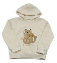 Smetanová teplá mikina s kočičkou a kapucí 