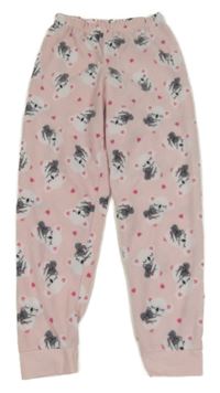 Světlerůžové fleecové pyžamové kalhoty s koalami a srdíčky C&A