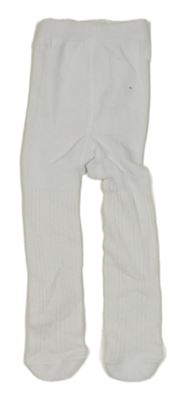 Biele rebrované vzorované pančuchy John Lewis