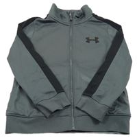 Tmavošedo-černá thermo propínací mikina s logem UNDER ARMOUR