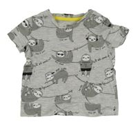 Šedé melírované tričko s lenochody C&A