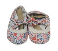 Nové - bílé textilní capáčky s kytičkami Next vel. 17