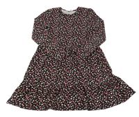 Čierne kvietkovane šaty PRIMARK