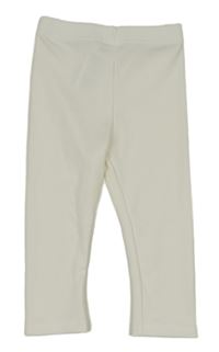 Biele rebrované legíny SHEIN