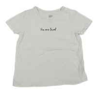 Biele tričko s nápisom F&F