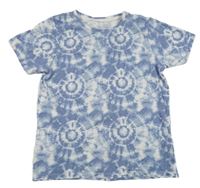 Modro-biele batikované tričko PRIMARK
