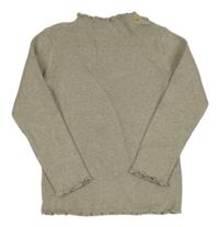 Šedobéžový melírovaný rebrovaný úpletový rolák H&M