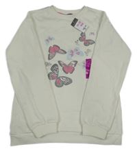 Nové - smotanová mikina s motýlikmi PRIMARK