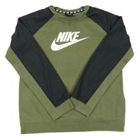 Khaki-černá mikina s logem Nike