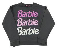 Šedá mikina s logy Barbie Primark 