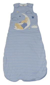 Modro-bílý pruhovaný zateplený spací pytel s králíčkem - Peter Rabbit Jojo Maman Bébé